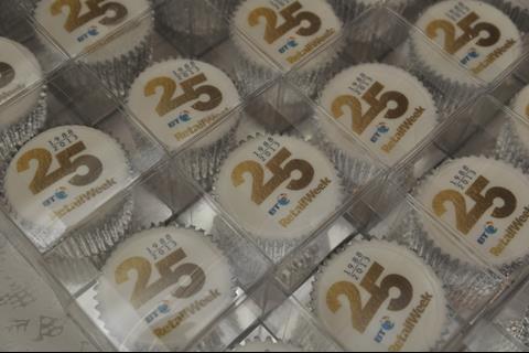 Birthday cakes at Retail Week's 25th birthday party